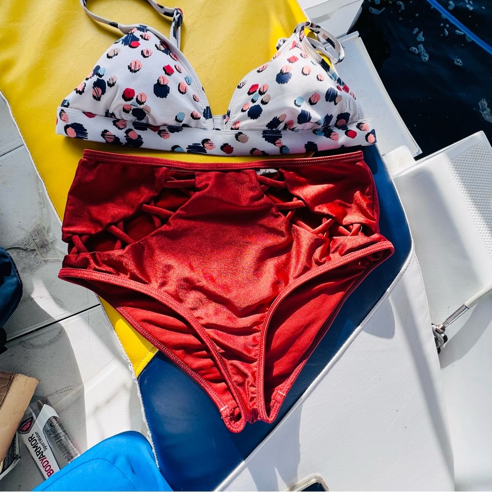 TiniBikini Red and White Polka Dot Swim Set